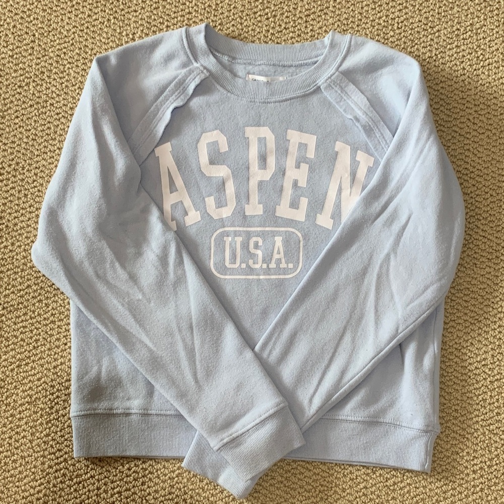 Blue crewneck sweatshirt